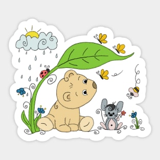 Bärchen im Regen Sticker